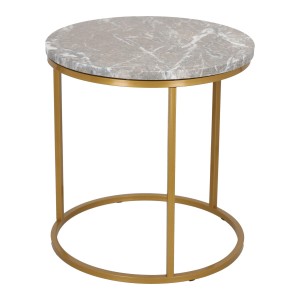 Okrągły stolik kawowy Accent szary marmur i złoty mat