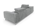 Sofa narożna rozkładana Mario jasno szara na srebrnych nóżkach