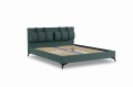Łóżko tapicerowane z zagłówkieme aksamit morska zieleń Scatola