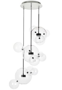 CAPRI DISC 3 - szklana lampa wisząca czarna