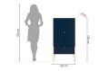 Elegancka granatowa komoda Polka na złotych nogach