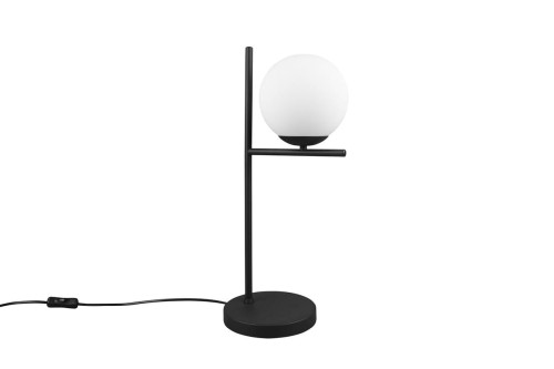 Nowoczesna lampa stołowa czarna Pure 1 mleczna kula