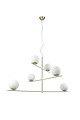 Nowoczesny żyrandol Pure 6 złoty mleczne kule