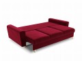 Rozkładana 3-osobowa sofa Moghan bordowa na złotych nóżkach