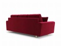 Rozkładana 3-osobowa sofa Moghan bordowa na złotych nóżkach