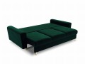 Rozkładana 3-osobowa sofa Moghan butelkowa zieleń na złotych nóżkach