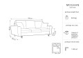 Rozkładana 3-osobowa sofa Moghan butelkowa zieleń na złotych nóżkach