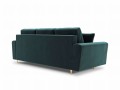Rozkładana 3-osobowa sofa Moghan morska na złotych nóżkach