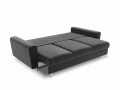 Rozkładana 3-osobowa sofa Moghan szara na złotych nóżkach