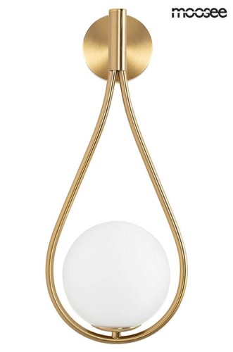 Złota lampa ścienna Roma