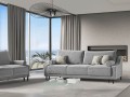 3-osobowa sofa z funkcją spania do salonu Rutile Lea jasny szary aksamit