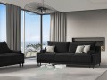 3-osobowa sofa z funkcją spania do salonu Rutile Lea czarny aksamit