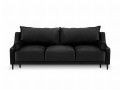 3-osobowa sofa z funkcją spania do salonu Rutile Lea czarny aksamit