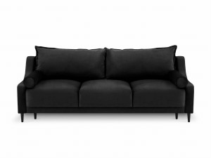 3-osobowa sofa z funkcją spania do salonu Rutile Lea czarny aksamit
