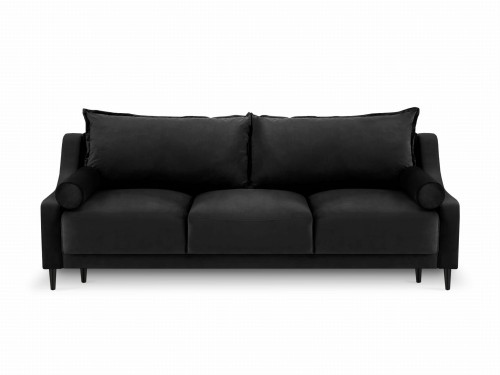 3-osobowa sofa z funkcją spania do salonu Rutile Lea czarny aksamit