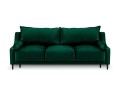 3-osobowa sofa z funkcją spania do salonu Rutile Lea butelkowa zieleń aksamit