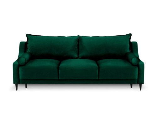 3-osobowa sofa z funkcją spania do salonu Rutile Lea butelkowa zieleń aksamit
