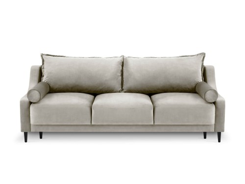 3-osobowa sofa z funkcją spania do salonu Rutile Lea beżowy aksamit