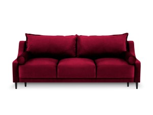 3-osobowa sofa z funkcją spania do salonu Rutile Lea czerwony aksamit