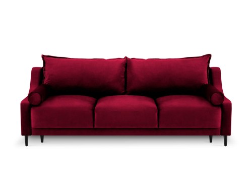 3-osobowa sofa z funkcją spania do salonu Rutile Lea czerwony aksamit