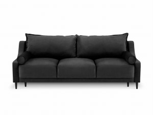 3-osobowa sofa z funkcją spania do salonu Rutile Lea ciemny szary aksamit