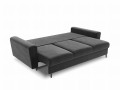 Rozkładana 3-osobowa sofa Moghan szara na czarnych nóżkach