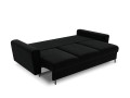 Rozkładana 3-osobowa sofa Moghan czarna na metalowych nóżkach