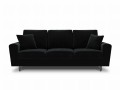 Rozkładana 3-osobowa sofa Moghan czarna na metalowych nóżkach