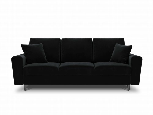 Rozkładana 3-osobowa sofa Moghan czarna na metalowych nóżkach