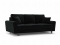 Rozkładana 3-osobowa sofa Moghan czarna na metalowych nóżkach