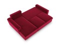 Rozkładana sofa narożna Moghan bordowa na złotych nóżkach