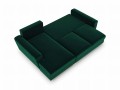 Rozkładana sofa narożna Moghan butelkowa zieleń na złotych nóżkach