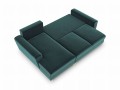 Rozkładana sofa narożna Moghan morski na złotych nóżkach