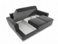 Rozkładana sofa narożna Moghan szary na złotych nóżkach