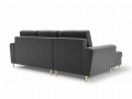 Rozkładana sofa narożna Moghan szary na złotych nóżkach