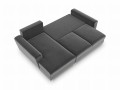 Rozkładana sofa narożna Moghan szary na złotych nóżkach