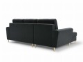 Rozkładana sofa narożna Moghan grafitowy na złotych nóżkach