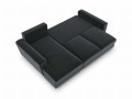 Rozkładana sofa narożna Moghan grafitowy na złotych nóżkach