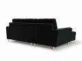 Rozkładana sofa narożna Moghan czarny na złotych nóżkach