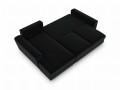 Rozkładana sofa narożna Moghan czarny na złotych nóżkach