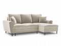 Rozkładana sofa narożna Moghan beżowa na czarnych nóżkach