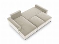 Rozkładana sofa narożna Moghan beżowa na czarnych nóżkach