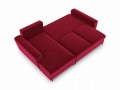 Rozkładana sofa narożna Moghan bordowa na czarnych nóżkach