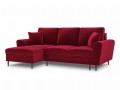Rozkładana sofa narożna Moghan bordowa na czarnych nóżkach