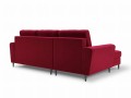Rozkładana sofa narożna Moghan bordowa na czarnych nóżkach