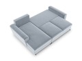 Rozkładana sofa narożna Moghan błękitna na czarnych nóżkach
