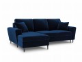 Rozkładana sofa narożna Moghan atramentowa na czarnych nóżkach