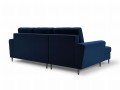 Rozkładana sofa narożna Moghan atramentowa na czarnych nóżkach