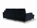 Rozkładana sofa narożna Moghan ciemny granat na czarnych nóżkach