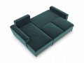 Rozkładana sofa narożna Moghan morski na czarnych nóżkach